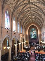 I'm grateful to Canon Musician Ray Johnston for letting me drive the Porsche this morning. That's me down there, in front of the Saint Mark's Episcopal Cathedral choir, enveloped by Tallis' "O Sacrum Convivium." Media 3